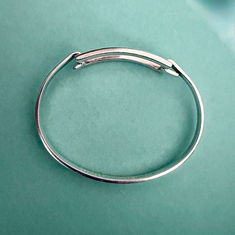 Tiffany & Co. 2003 Open Rectangle Bangle Bracelet 925 Sterling Silver - Picture 8 of 13